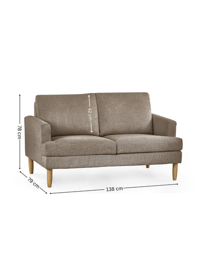 Daisy Coyote Grey Chenille Upholstered Compact 2 Seater Sofa – Julian Bowen, view 6