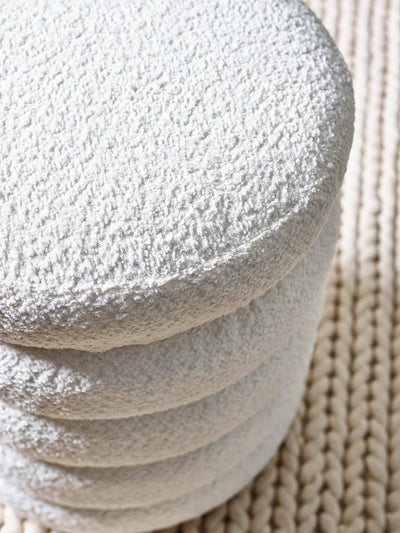 Hailey Ivory Boucle Upholstered 40cm Storage Stool – Julian Bowen, view 12