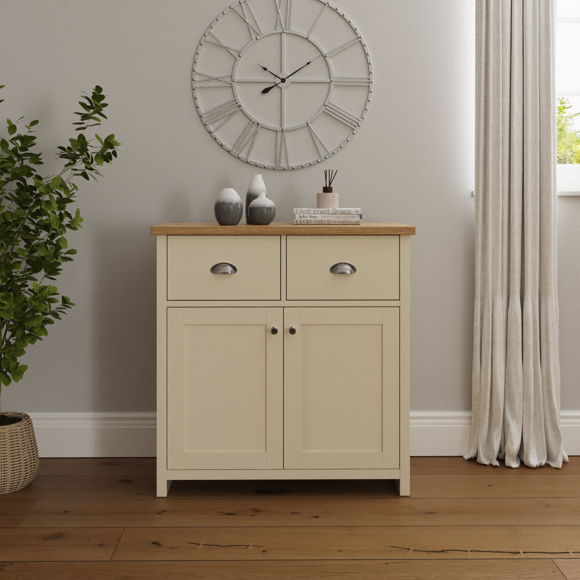 Lancaster Compact Sideboard – Cream & Oak