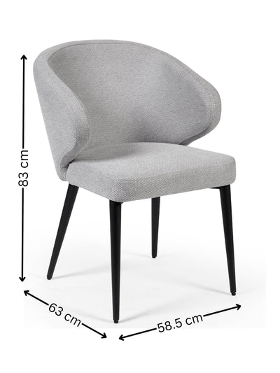 Marcus Light Grey Fabric Dining Chairs (Set of 2) – Julian Bowen, view 9