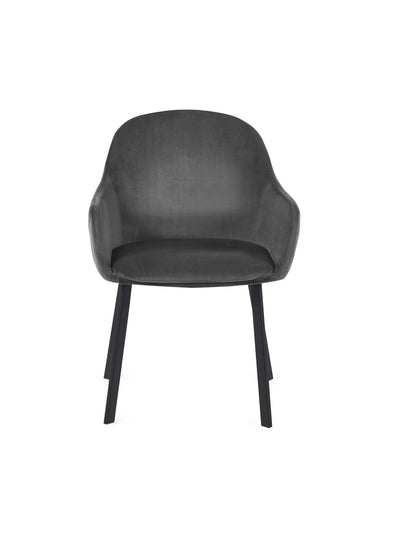 Lima Grey Velvet Dining Chairs (Set of 2) – Julian Bowen, view 4