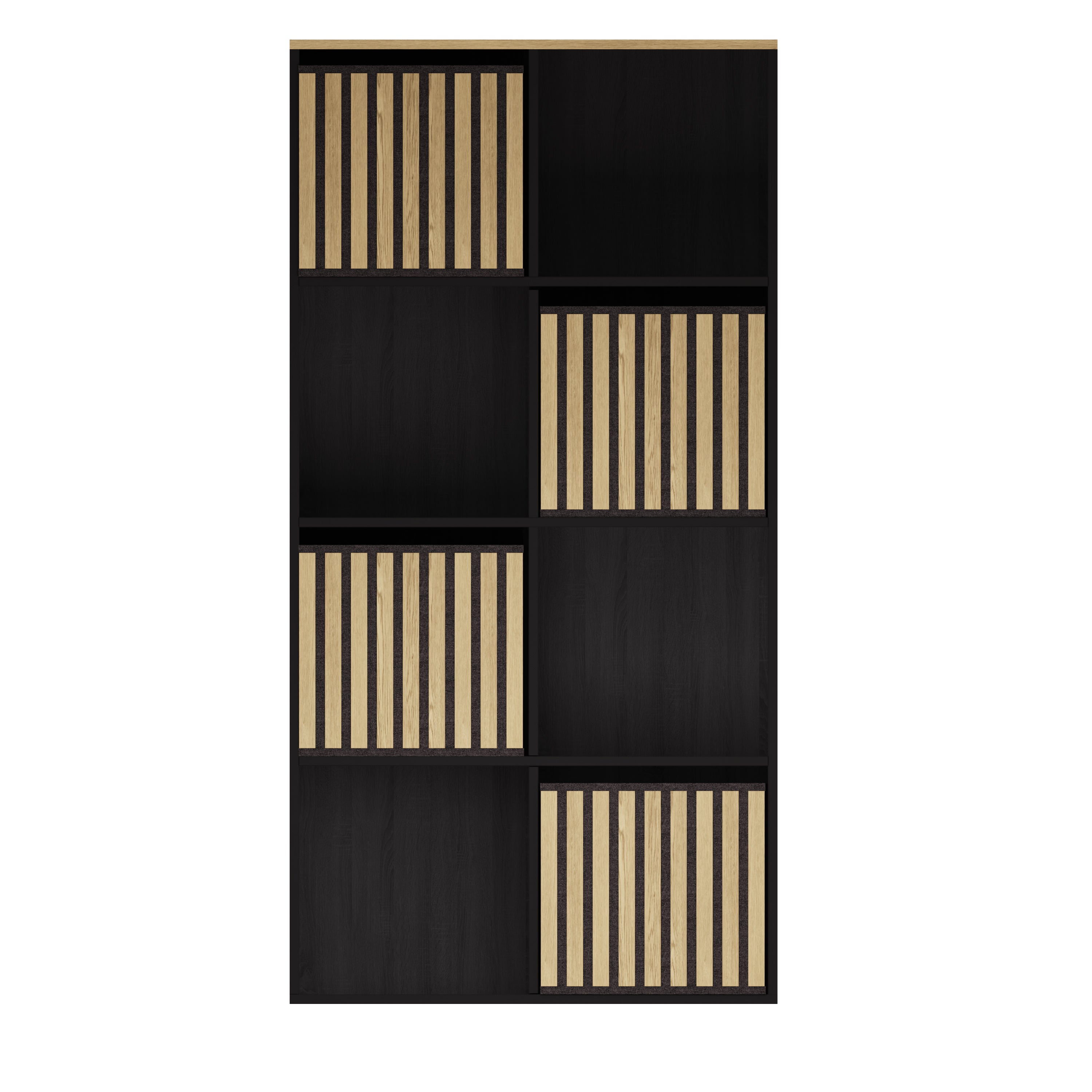 Kube 2X4 Storage Kube Black/Medium Oak – GFW, view 3
