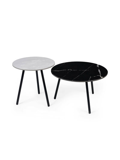 Casper Set of Side Tables Grey and Black – Julian Bowen
