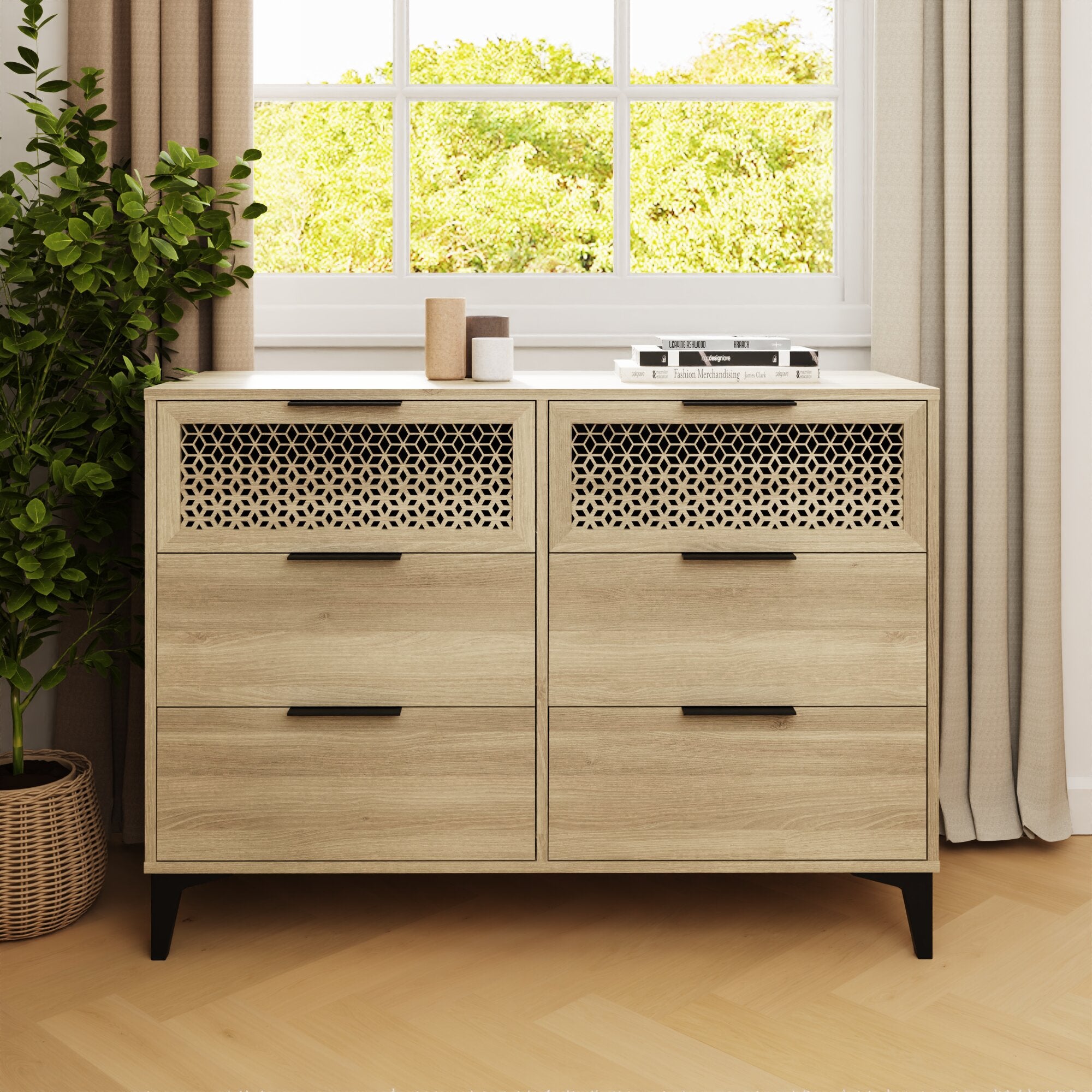 Ezra 3+3 Drawer Chest – Oak