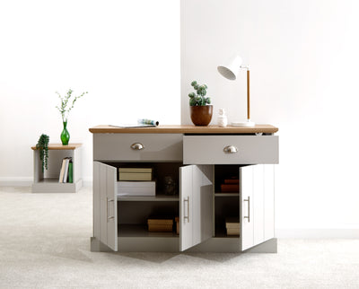 Kendal Large Sideboard – Grey & Oak