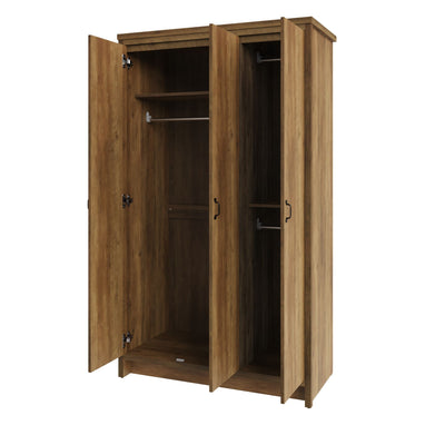 Boston 3 Door Wardrobe Knotty Oak – GFW, view 7