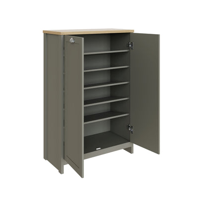 Lancaster 2 Door Shoe Cabinet Grey – GFW, view 4