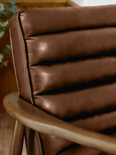 Marshall 2 Seater Sofa - Brown Faux Leather – Julian Bowen, view 7