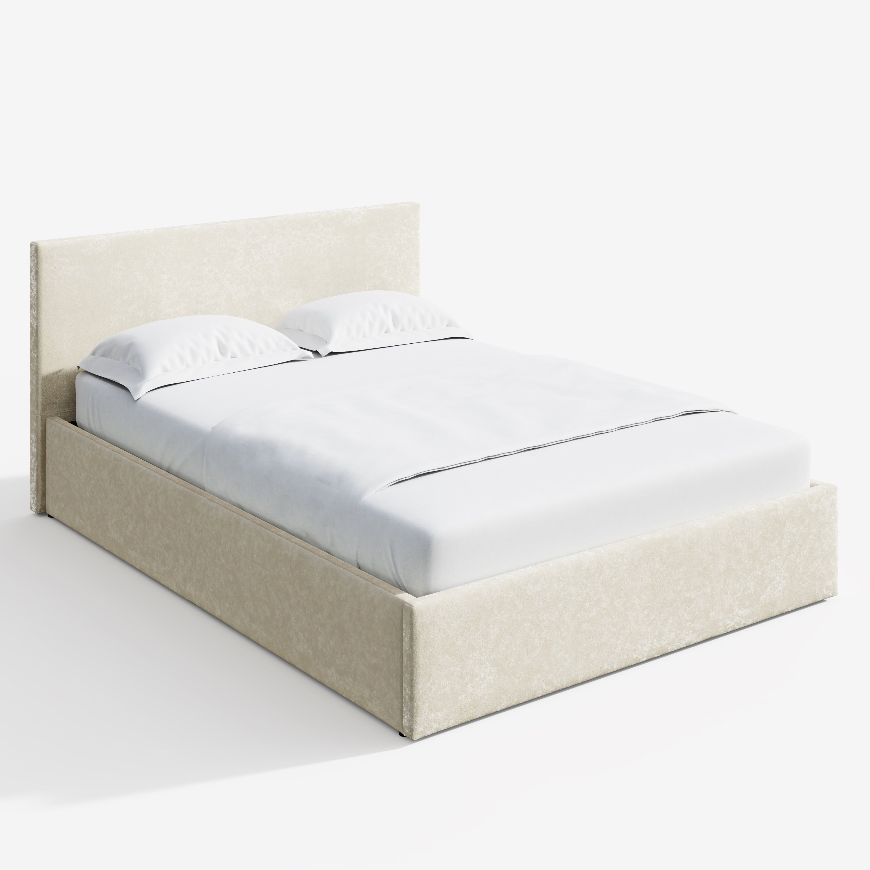 End Lift Ottoman 150cm – Cream Crushed Velvet