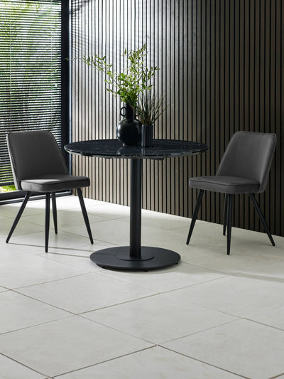 Luca 80cm Round Dining Table Black – Julian Bowen, view 2