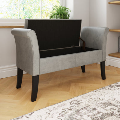 Balmoral Window Seat Grey Chenille – GFW, view 5