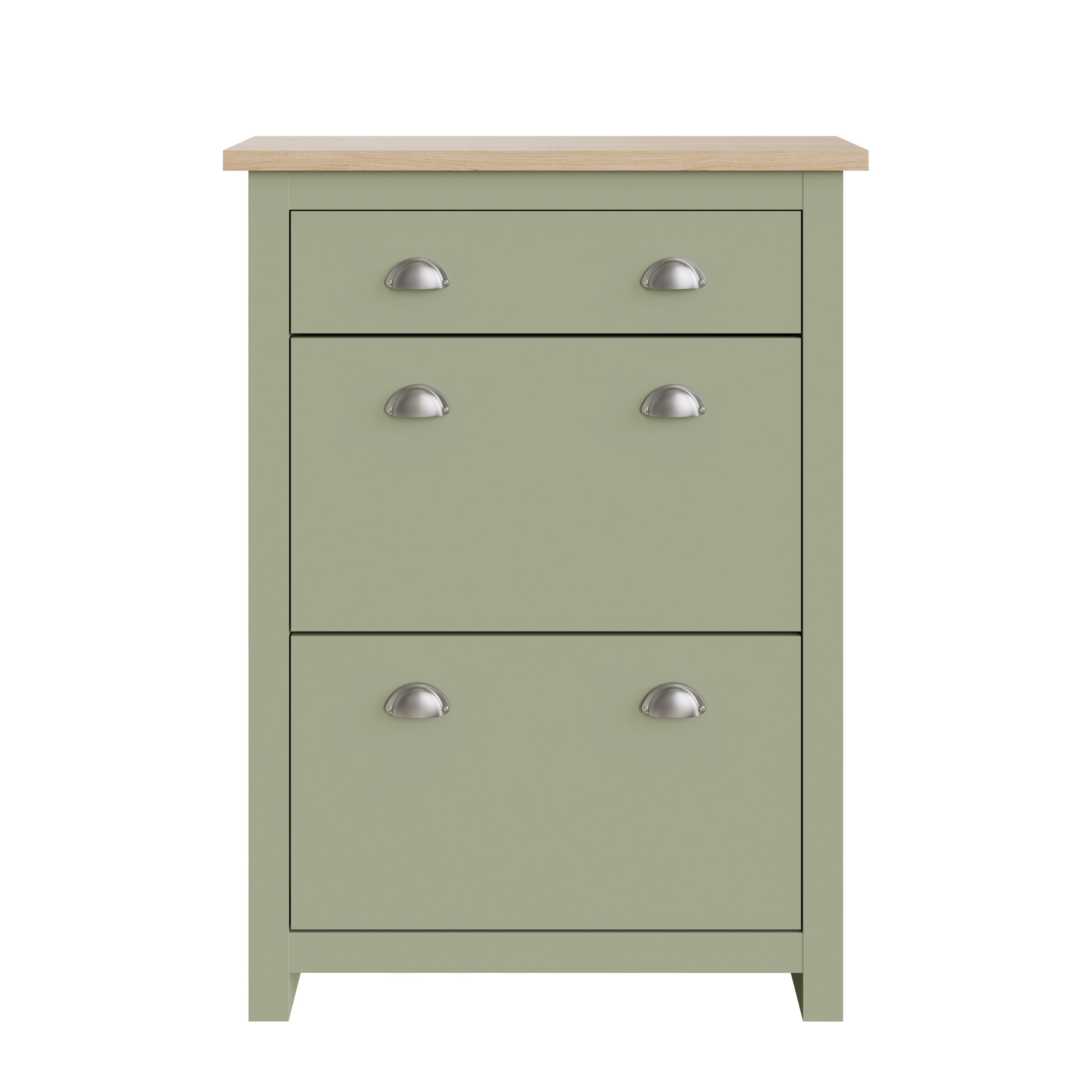 Lancaster 2Dr 1Drw Shoe Cabinet Sage Green – GFW
