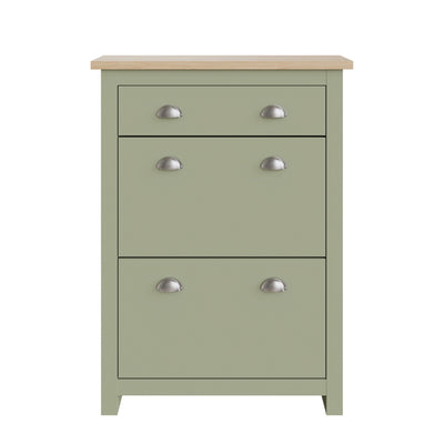 Lancaster 2Dr 1Drw Shoe Cabinet Sage Green – GFW