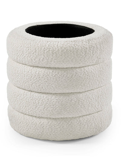 Hailey Ivory Boucle Upholstered 40cm Storage Stool – Julian Bowen, view 3