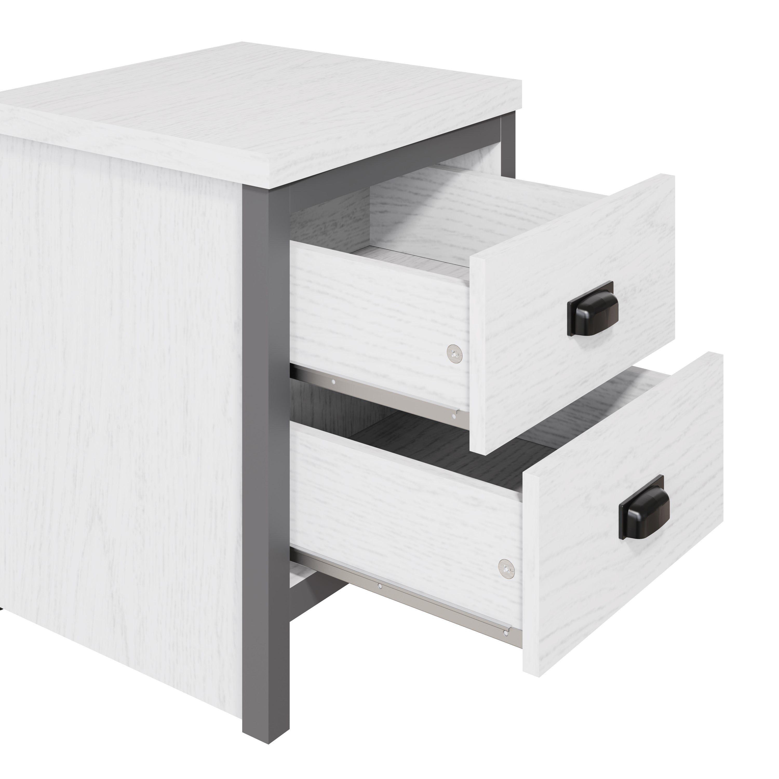 Boston 2 Drawer Bedside Table White – GFW, view 6