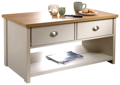 Lancaster 2 Drawer Coffee Table Cream – GFW