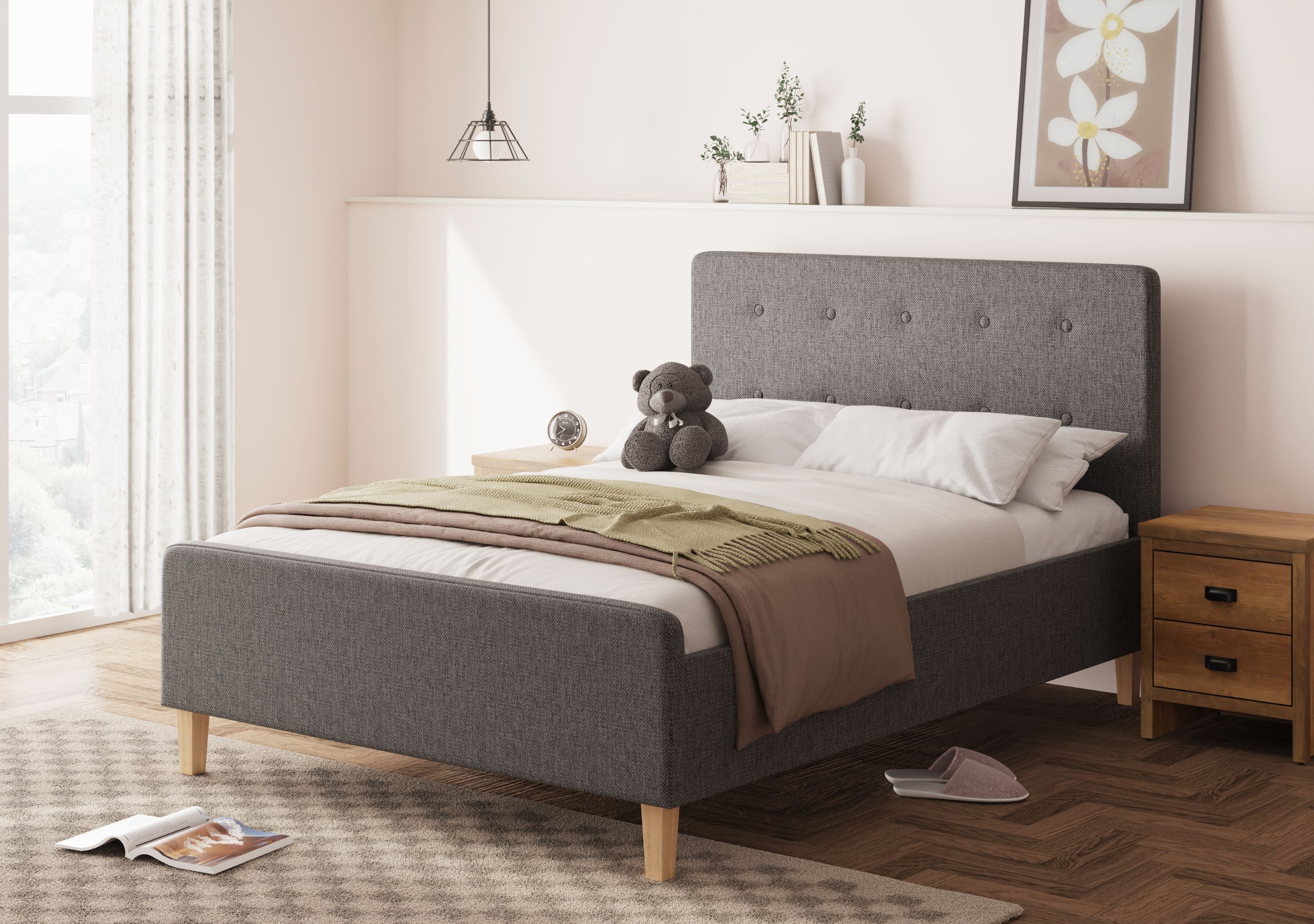 Ashbourne Ottoman Bed Dark Grey – GFW, view 16