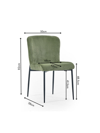 Leonie Dining Chairs - Green (Set of 2) – Julian Bowen, view 9