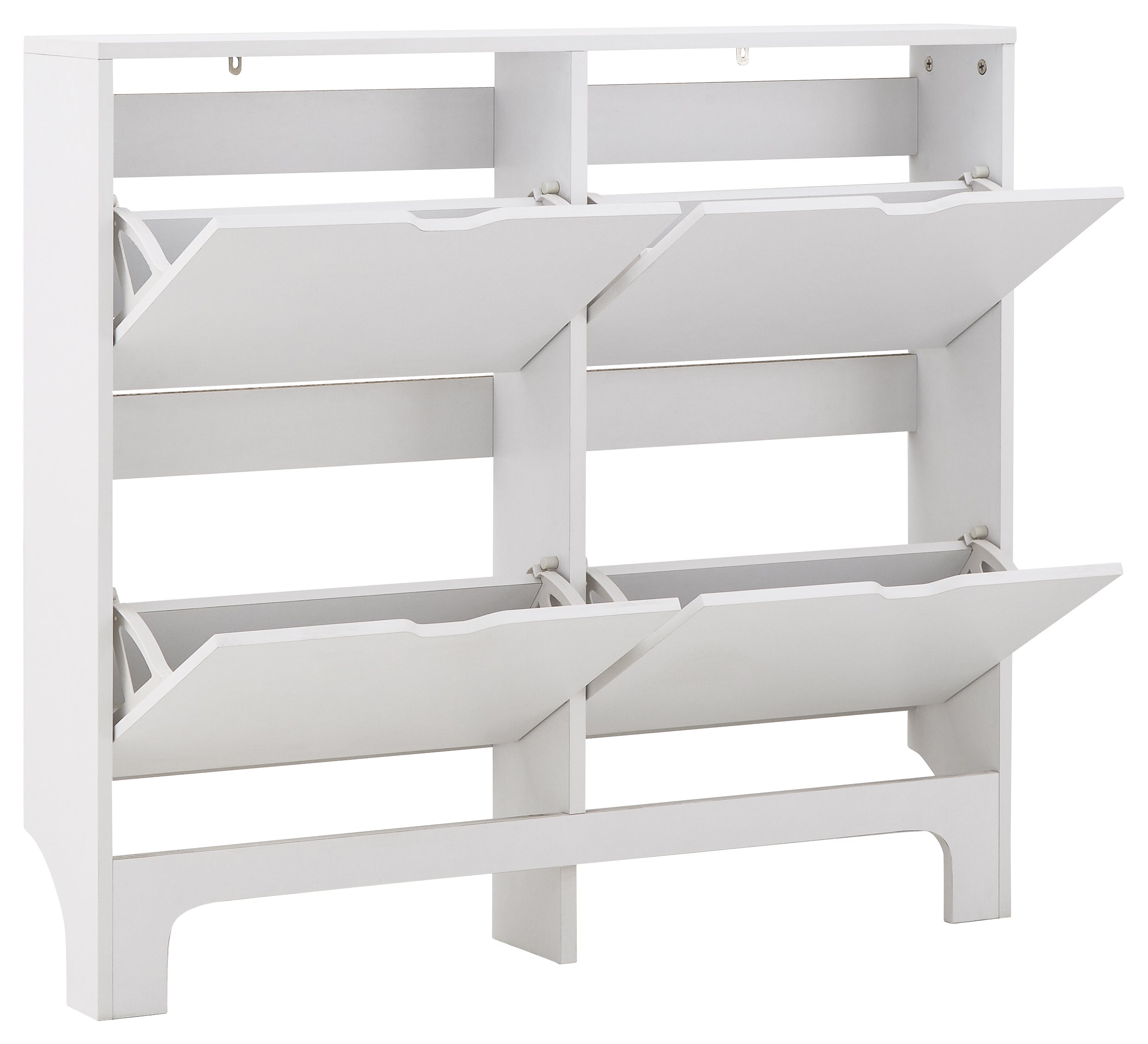 Narrow 4 Drawer Shoe Cabinet – White