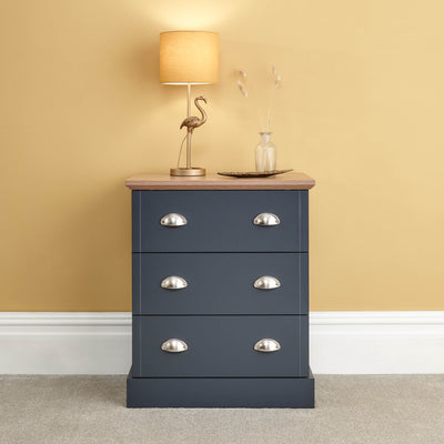 Kendal 3 Drawer Chest Slate Blue – GFW