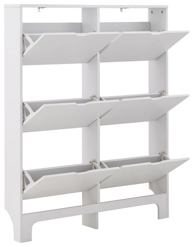 Narrow 6 Drawer Shoe Cabinet – White
