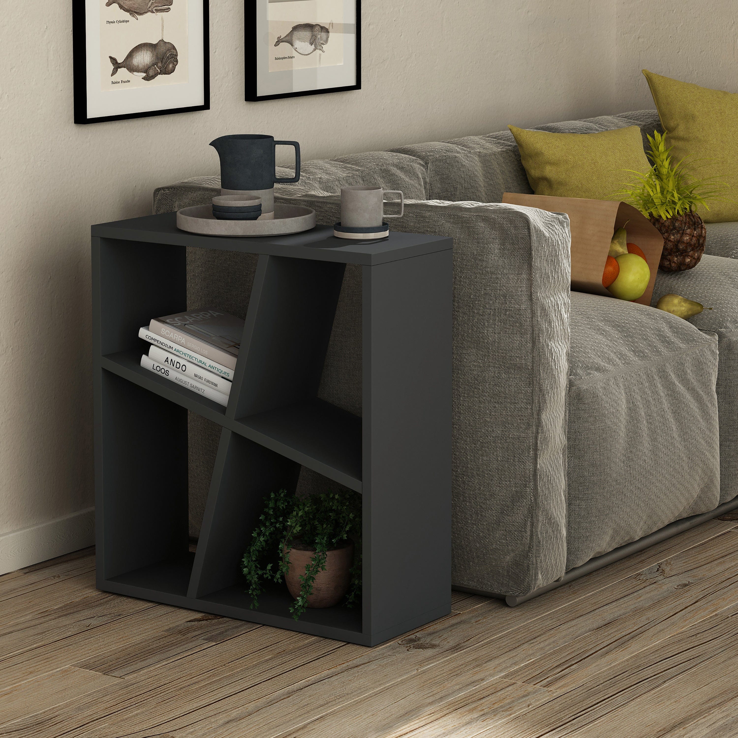 GFW Shelving Unit Birtley Shelving Unit Black Bed Kings