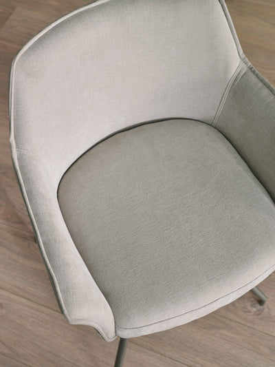 Noah Ivory Fabric Dining Chair – Julian Bowen, view 8