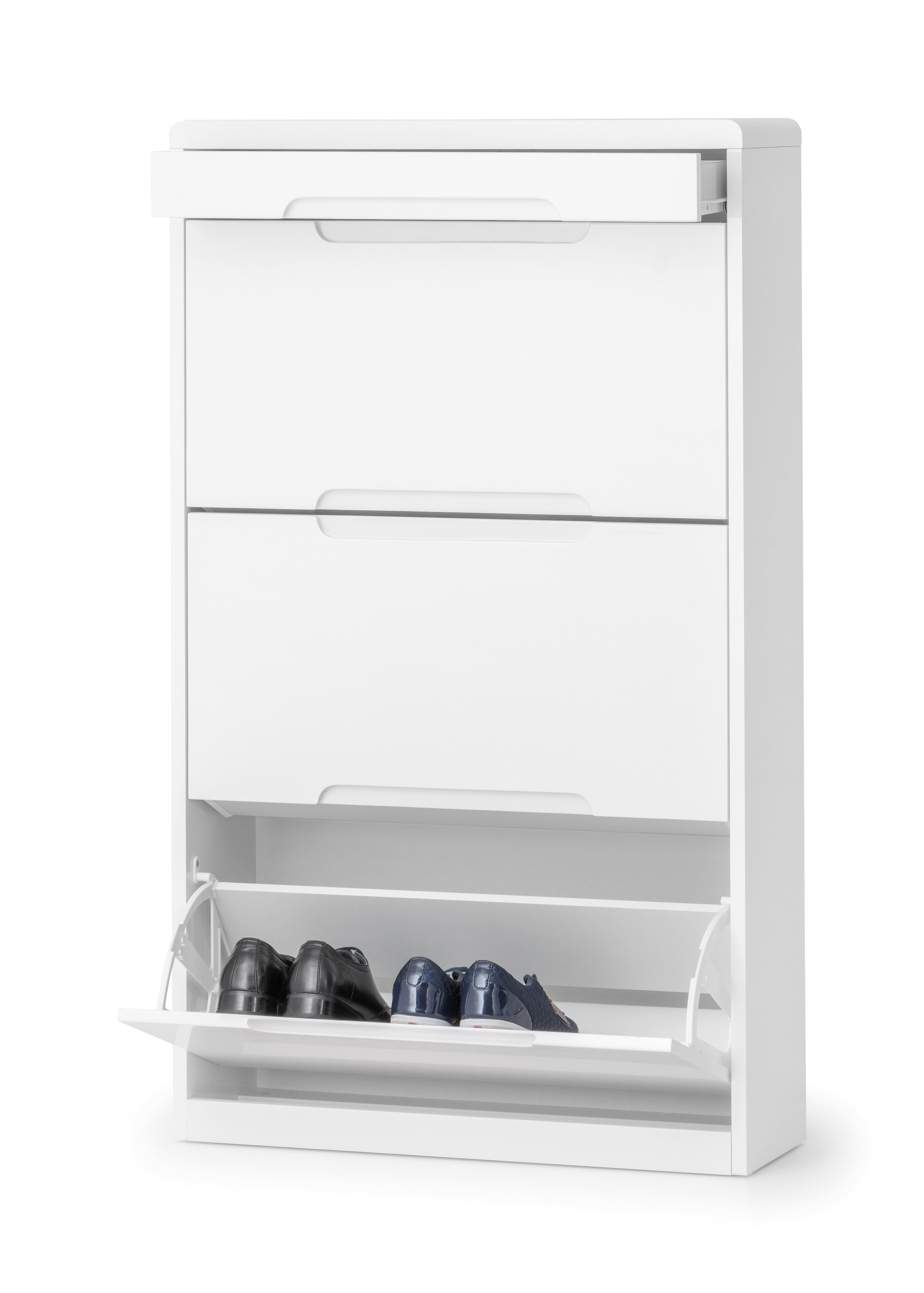 Manhattan Shoe Cabinet With Drawer- White – Julian Bowen
