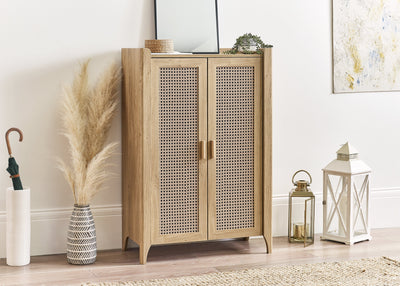 Sydney Shoe Cupboard - Rattan Effect – Julian Bowen, view 8