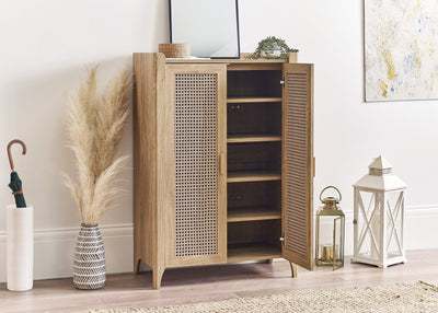 Sydney Shoe Cupboard - Rattan Effect – Julian Bowen, view 9