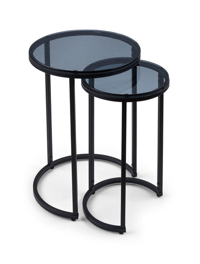Chicago Round Nesting Side Tables Smoked Glass – Julian Bowen
