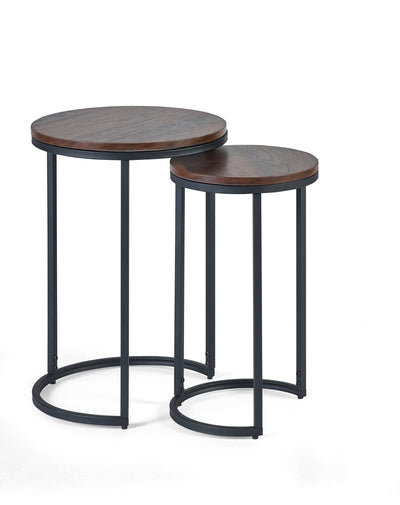 Tribeca Round Nesting Side Tables Walnut – Julian Bowen