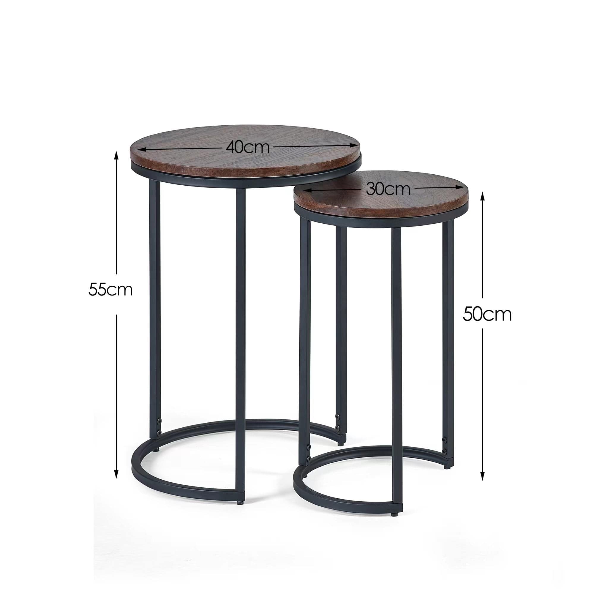 Tribeca Round Nesting Side Tables Walnut – Julian Bowen, view 2
