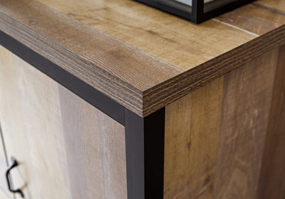 GFW Sideboard Boston 2 Door 3 Drawer Sideboard Oak Bed Kings