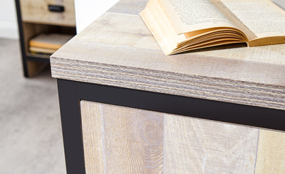 GFW Sideboard Boston 2 Door 3 Drawer Sideboard Oak Bed Kings