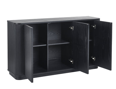 Louis Fluted Sideboard - Black – Julian Bowen, view 2