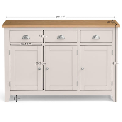 Richmond Sideboard - Elephant Grey/Pale Oak – Julian Bowen, view 4
