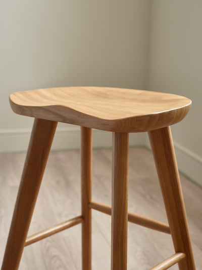 Mulu Natural Solid Oak Bar Stool – Julian Bowen, view 7