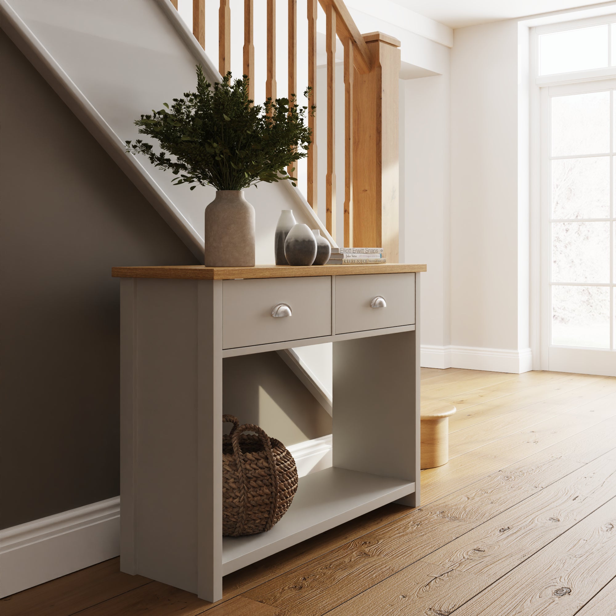 Lancaster Console Hall Table – Grey & Oak