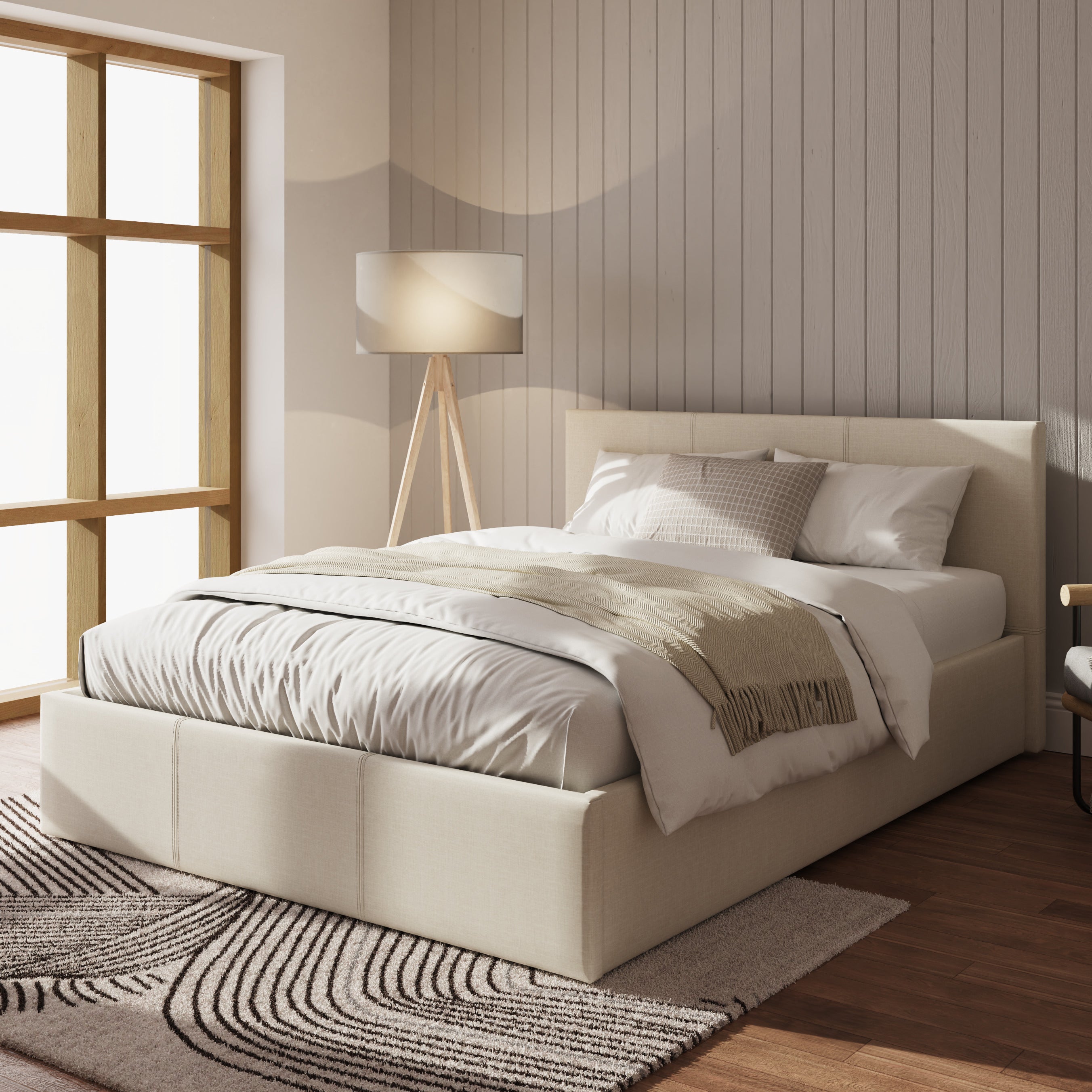 Side Lift Ottoman Bed Natural – GFW, view 2