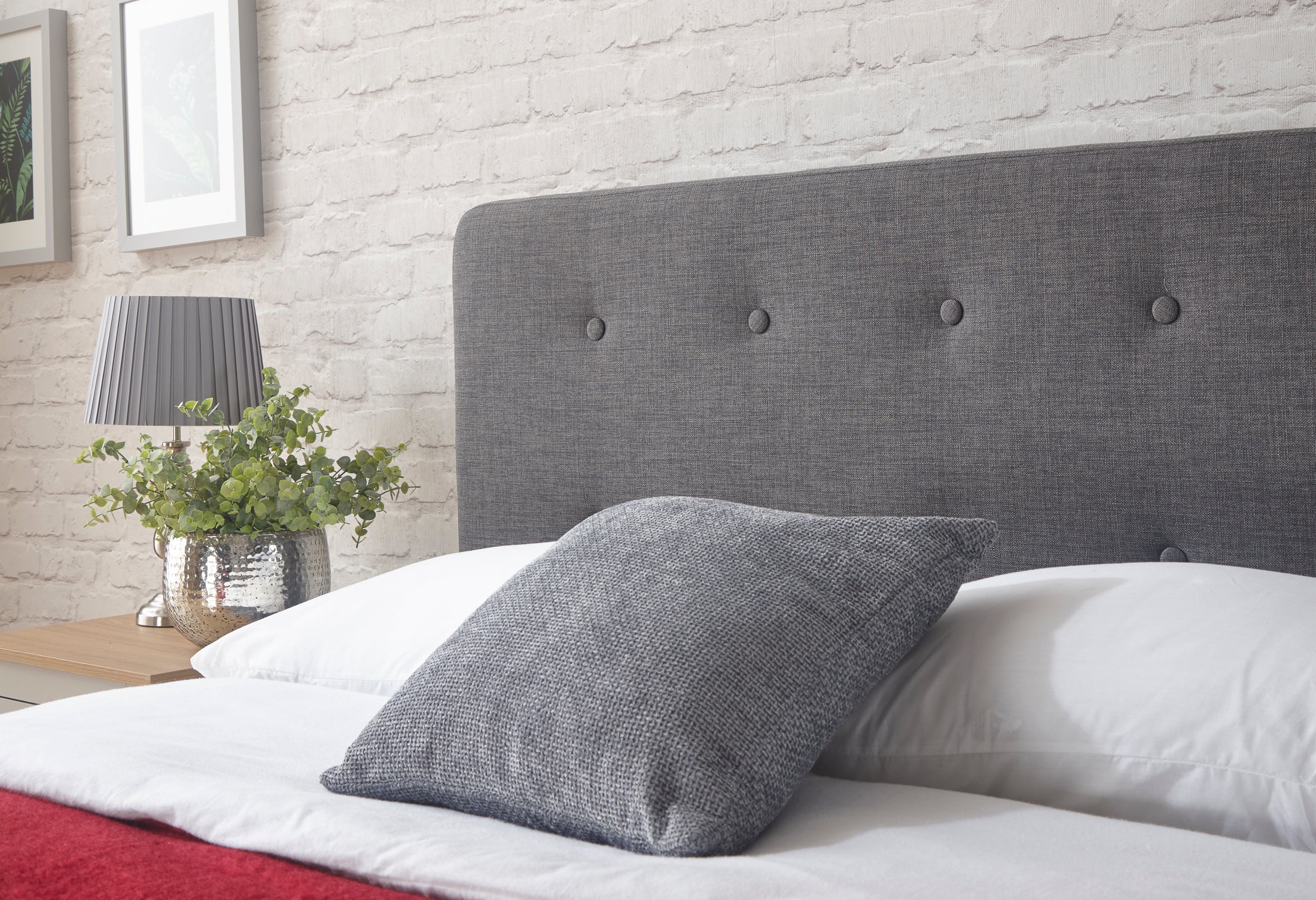 Ashbourne Fabric Upholstered Bed Grey – GFW, view 9