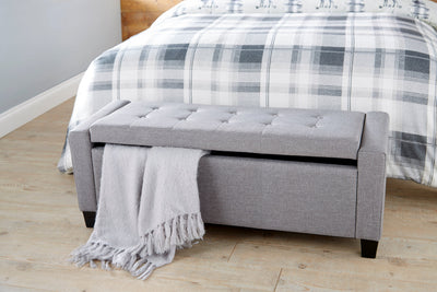 Verona Ottoman Bench Grey Fabric – GFW, view 6
