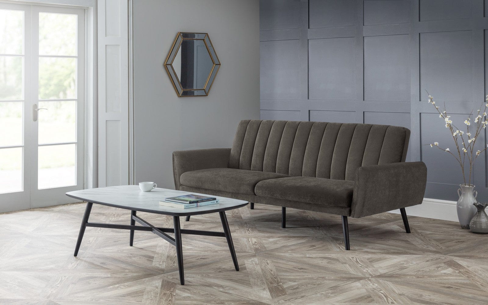 Afina Sofabed - Grey – Julian Bowen, view 2