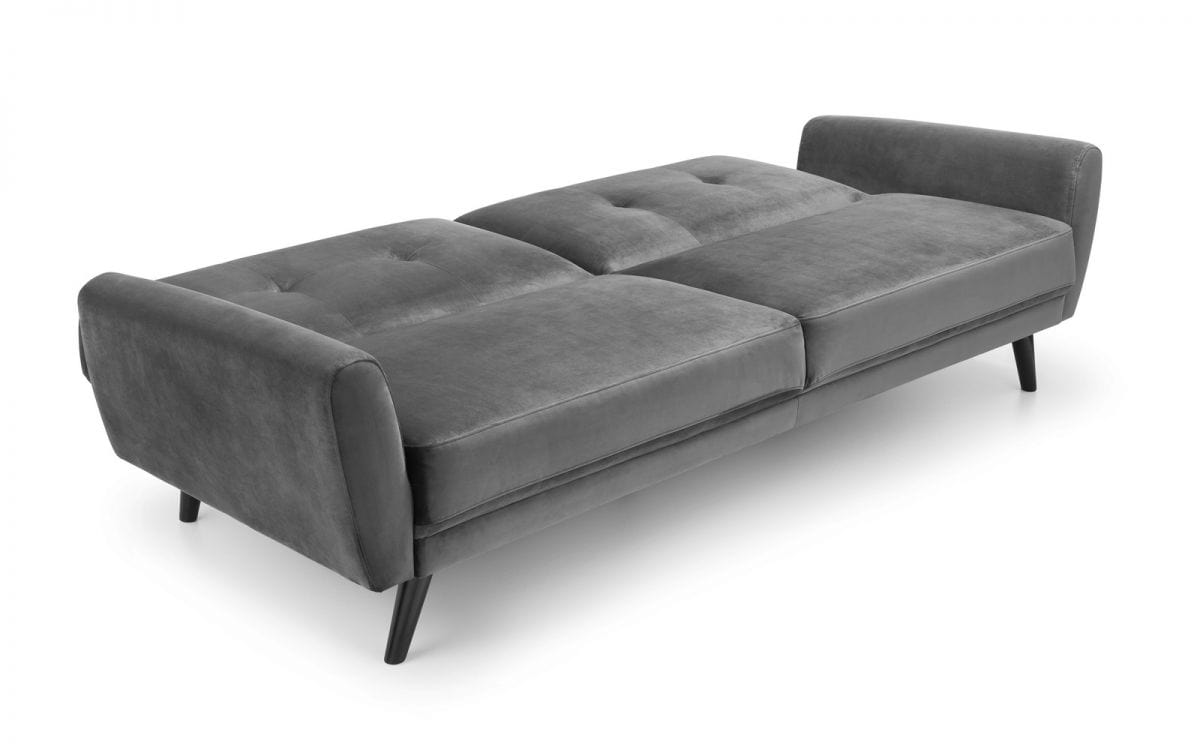 Monza Sofabed In Dark Grey Velvet – Julian Bowen, view 2