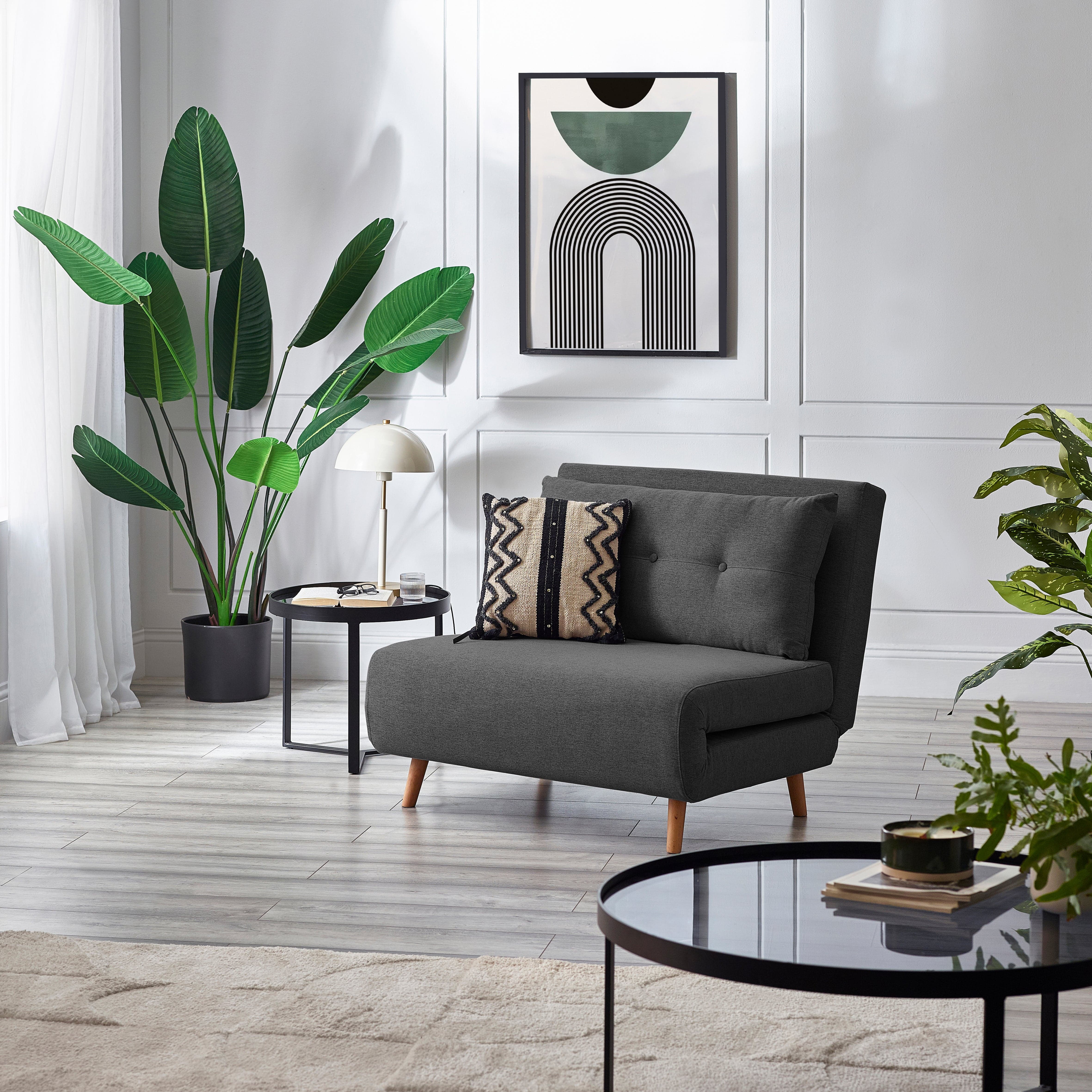 Rowan Single Sofabed - Mid Grey – Julian Bowen, view 3