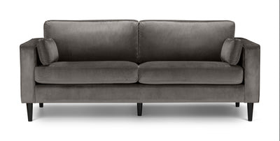 Hayward Velvet Grand 3 Seater Sofa - Grey – Julian Bowen, view 3