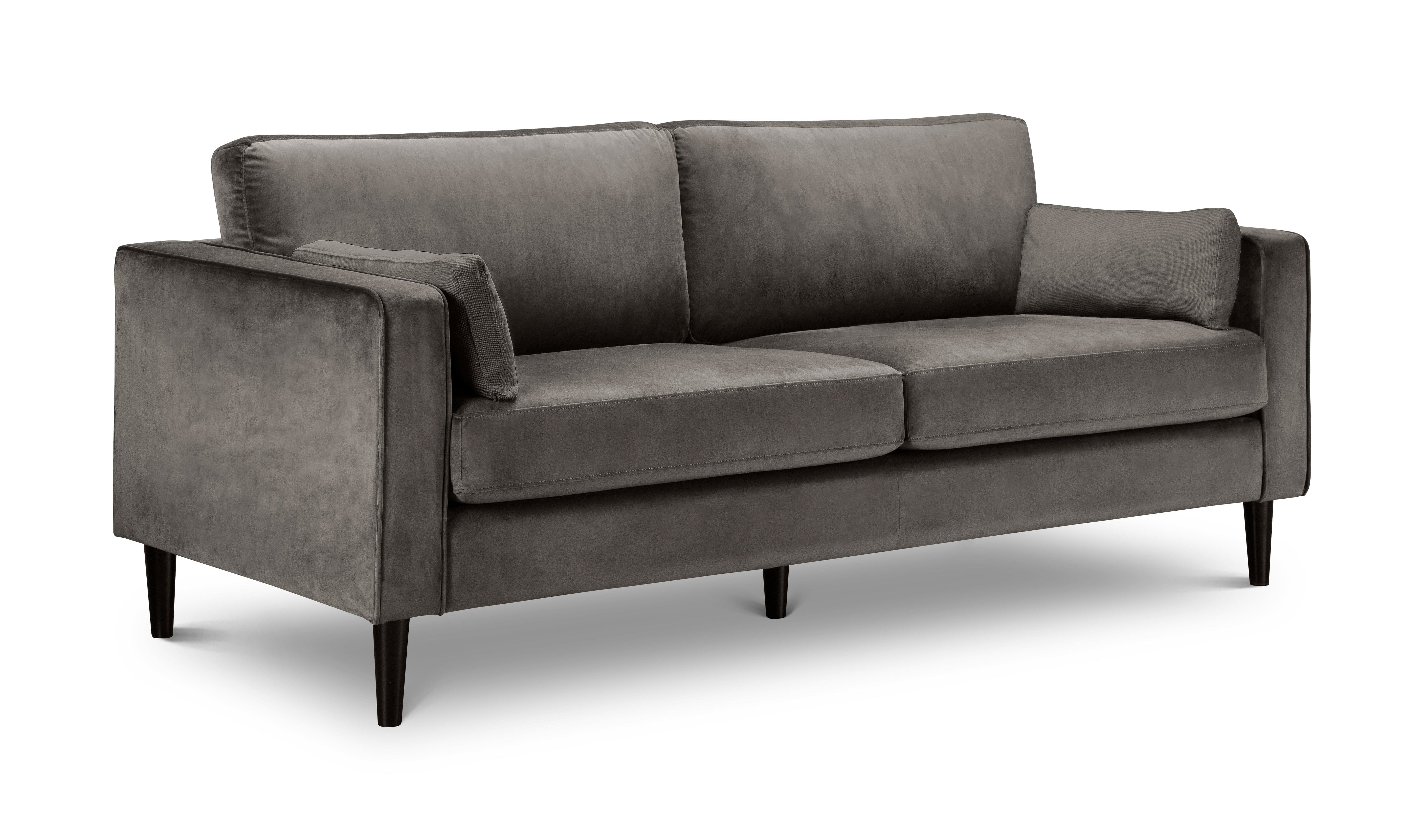 Hayward Velvet Grand 3 Seater Sofa - Grey – Julian Bowen