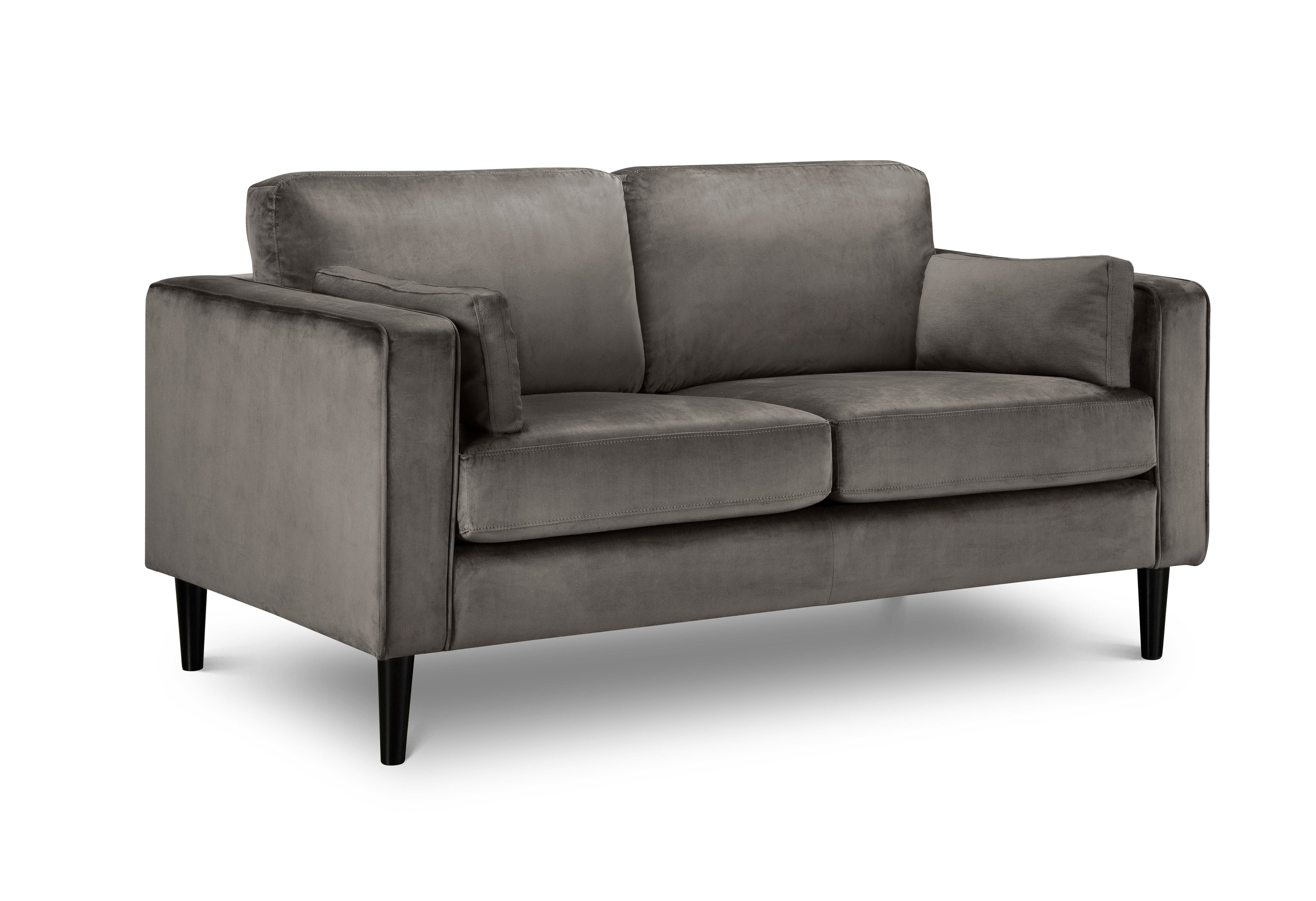 Hayward Velvet Medium 2 Seater Sofa - Grey – Julian Bowen