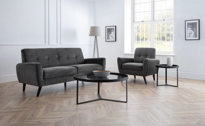 Monza 3 Seater In Dark Grey Velvet – Julian Bowen, view 2