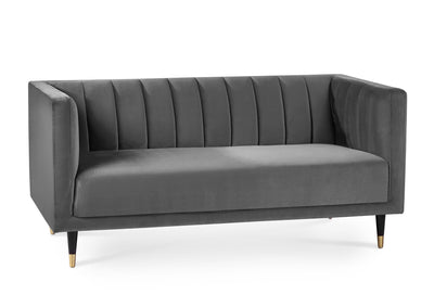 Julian Bowen Sofa Salma Scalloped Back 2 Seater - Grey Bed Kings